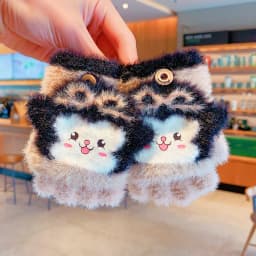 Cute Toddler Winter Plush 2‑in‑1 Flip‑Top Mittens Snap Button Animal Cold-proof Hand Warm Gloves For Boys Girls Children Gift
