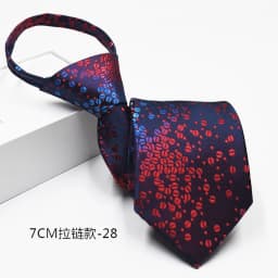 New 7cm Mens Tie Pre-tied Easy Wear Neck Tie Business Wedding Zipper Lazy Pre-tied Korean Style Striped Plaid Solid Necktie