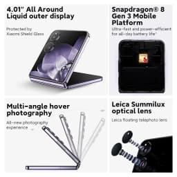 Global Version Xiaomi MIX Flip Snapdragon 8 Gen 3 Leica 50MP Camera Hyper Charger 6.86" 120Hz Display 67 W 12GB 512GB