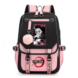 Kids Anime School Backpack Demon Slayer Pattern Casual Daypack for Girls Students Book Bag