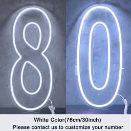 Extra-Large LED Neon Numbers Sign 76cm/100cm Stand up & Wall Mounted for Birthday Wedding Celebration Party Decor