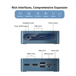 Bmax B1 Plus Windows 11 Pc Intel J3355 6Gb Ram 128Gb Rom HDMI USB Wifi Support 4K@60Hz Intel Hd Graphics 500 Mini Pc