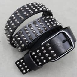 Designer Brand Belt Men Rivet Real Leather Pin Belt Male Black Rock Genuine Leather Cowhide Luxury Punk Belt Jeans