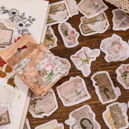 46Pcs Flower Envelope & Letter Stickers per Box for Junk Journal Diary Planner Scrapbooking Decorative DIY Craft