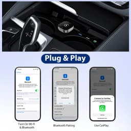 Mini Wireless CarPlay Adapter 2026 New Version, Stable No-Delay Plug&Play for Android Auto iPhone iOS USB/Type-C
