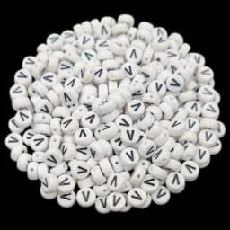 7mm 50Pcs Acrylic 26 English Letter Flat Round Beads Black on white DIY Crafts Necklace Bracelet Pendant For Jewelry Making
