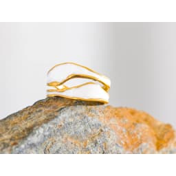 Yhpup Fashion White Enamel Creative Irregular 316 Stainless Steel Open Ring Waterproof Women Jewelry Stylish Charm Bijoux New