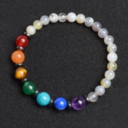 7 Chakra Bracelet Natural Gem Stone Beads Bangle Women Crystal Healing Anxiety Jewellery Mandala Yoga Meditation Bracelets Gift