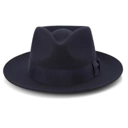 Big Head Men's Vintage Style 100% Wool Fedora Hat , Black Brown Grey Coffee Blue Color 6cm Brim Party Dress Classic Felt Hat