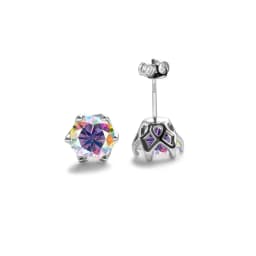 Real 925 Sterling Silver Classic Round Stud Earrings 0.5/1/2CT*2 D Color Moissanite Fashion Jewelry Womens Earrings For Party