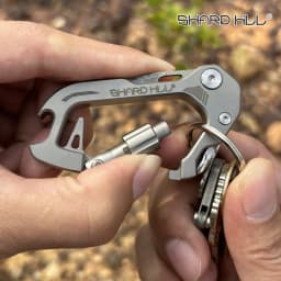 6in1 TC4Titanium Alloy Key Chain Knife Damascus Blade EDC  Bottle Opener Screwdriver Nail Driver Outdoor Tool SH-T2