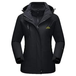 TACVASEN Womens 3 in 1 Winter Fleece Jacket Waterproof Ski Snowboard Jackets Work Rain Coat Outdoor Windbreaker Female Parka
