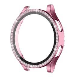 Glass+Case for Samsung Galaxy watch 4 44mm 40mm Accessories Bling Diamond PC bumper Shell +Screen protector Galaxy watch4 cover