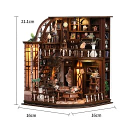 DIY Gothic Book Nook Kit 3D Wooden Miniature Dollhouse with Furniture Handmade Craft Bookshelf Insert Creative Home Decor Gifts