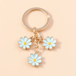 Cute Enamel Keychain Colorful Sakura Flower Key Ring Sweet Key Chains for Women Girls Handbag Accessories DIY Jewelry Gifts