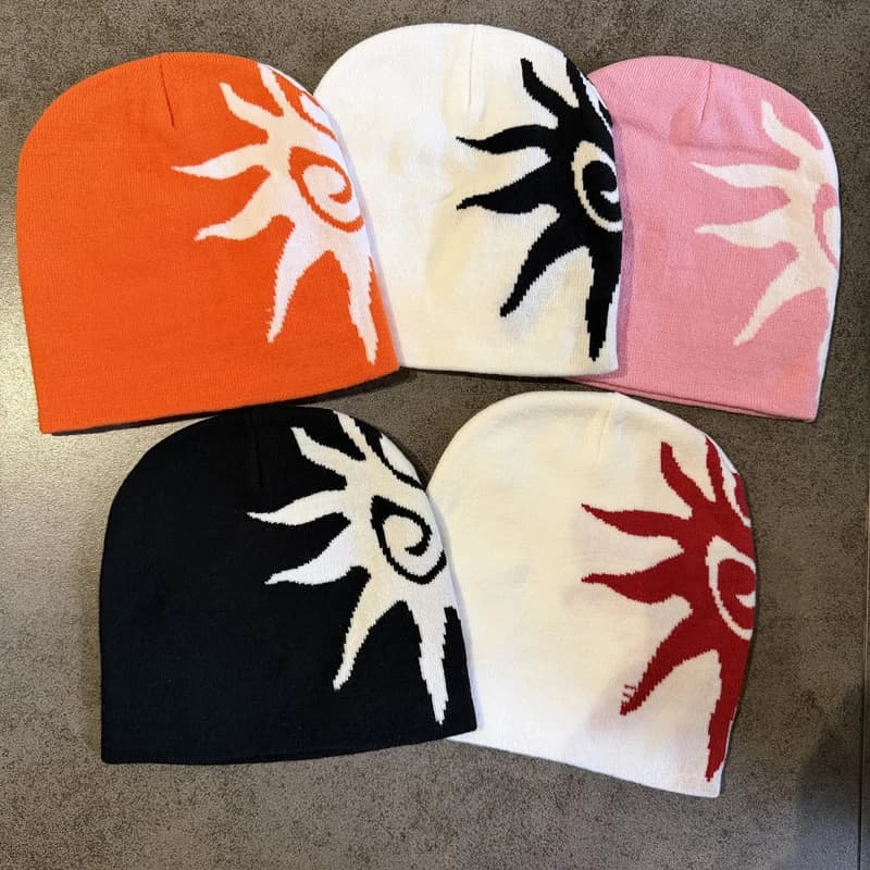 Fashion American Style High Quality Streetwear Graphic Print Beanie Winter Keep Warm Skullcap 100%Cotton Beanie Unisex