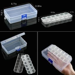 Transparent Plastic Storage Jewelry Box Compartment Adjustable Container For Beads Earring Box For Jewelry Rectangle Box Case