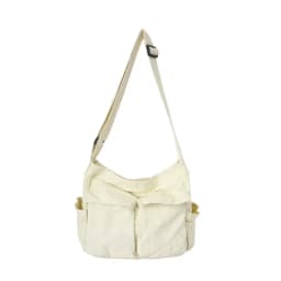 Women's Large Capacity Canvas Messenger Bag Casual Shoulder Handbag Solid Designer School Bag for Ladies
