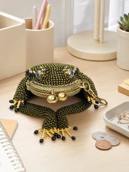 Kiss Lock Small Pouch Cute Amphibian Accessory Container for Daily Carry Handheld Ring Pendant Decoration