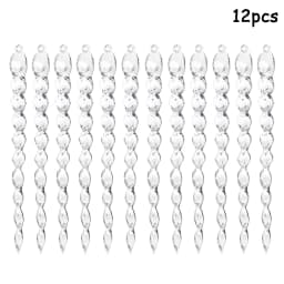 12/24/60pcs 13cm Christmas Simulation Ice Xmas Tree Hanging Ornament Fake Icicle Winter Party Christmas New Year Home Decoration