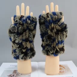 2026 New Fashion Real Rex Rabbit Fur Gloves Women Winter Genuine Fur Mittens Girl Fingerless Gloves Wrist Warmer Elastic Fluffy
