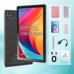 KOOMDIGI T30 PRO 10.1 Inch 2-in-1 Tablet PC Android 6GB RAM 128GB ROM 4G LTE 2.4G+5G WiFi Dual Camera 5MP+13MP with Pink Case Stylus Pen Keyboard Mouse