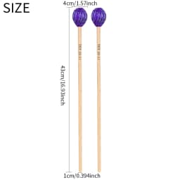Available in Multiple Colors Percussion Instrument Drumsticks Mallets Jazz Drum Stick Double Headed Soundhammer for Drum Marimba