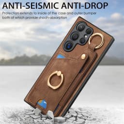 Luxury Leather Magnetic Shockproof Card Slot Case For Samsung Galaxy S25 S24 S23 S22 S21 Ultra + Plus FE Ring Stand Wallet Cover