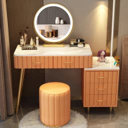 Women Pink Dressing Table Makeup Chair Modern Bedside Cosmetics Dressing Table Bedroom Cabinet Vestidores Postmodern Furniture
