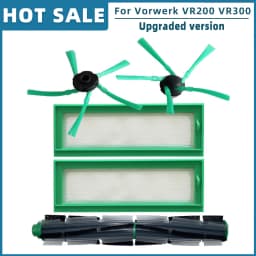Replacement For Vorwerk Kobold VR200 VR300 Robot Vacuum Cleaner Main Roller Brush Side Brush Hepa Filter Spare Parts Accessories