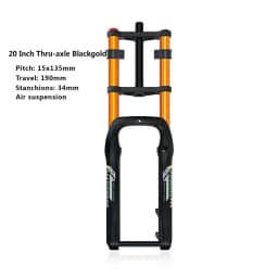 20x4.0 26*4.0 MTB Dual Motor Air Suspension Fork QR 9*135mm 15*135mm Beach Snow Motorcycle Electric E Bike Double Crown Air Fork