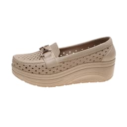 Soft Thick Bottom Height Increase White Loafers Women 2026 Summer Hollow Out Wedge Heel Pumps Women's Comfortable Nursing Shoes