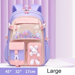 Primary School Backpack 1-5 Grade Cute Colorful School Bag For Girls Waterproof Large Capacity Cartoon rabbit Mochila Escolar