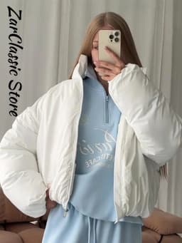 Casual Solid Women's Winter Jacket Fashion Stand Neck Full Sleeve Zip-up Cropped Padded Coats New Basic Daily Outwear 2026