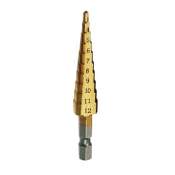 3pcs 1 / 4 " Titanium Coated Metal Hex Core Drill Bits Hss Step Drill Bit Set Cone Hole Cutter Taper Metric 4 - 12 / 20 / 32mm