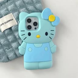 Sanrio Hello Kitty 3D Cartoon Bow Phone Case For iPhone 17 16 15 14 13 12 Pro Max 11 Anti Fall So Cute Y2K Soft Silicone Cover