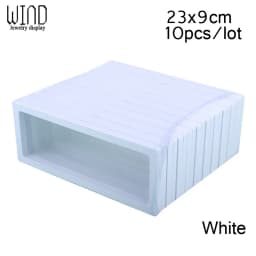 10pcs Set 3D Floating Display Case Stands Transparent Square Holder Pendant Necklace Bracelet Ring Coin Jewelry Pin Storage Box