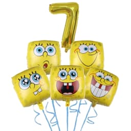 Cartoon SpongeBob Theme Birthday Party Balloon Disposable Tableware Mask Flag Candy Box Backpack Baby Shower party supplies