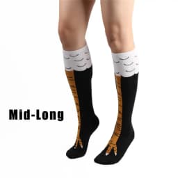 Men Funny 3D Chicken Socks Print Cartoon Cosplay High Flexibility Thigh High Sock Cotton Fashion Thin Toe Feet