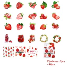 46pcs/30pcs/box Cute Strawberry Fresh Fruit Plants Florals Coffee Theme Magician Diary Journaling DIY Creative Seal Stickers