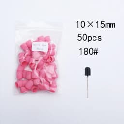 50PCS Green Nail Sanding Caps Bands With Rubber Drill Polishing Nail Art Rotating Remove Burrs Manicure Pedicure Accessory Tool