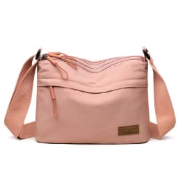 3 Main Pockets High Capacity Shoulder Crossbody Bag for Women Multi-pocket Purse Canvas Handbag Suitable for Mothers Shopping