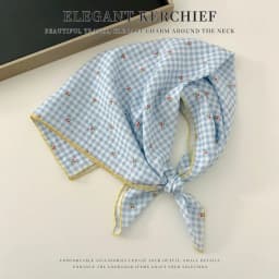Elegant Cashew Small Square Scarf Cherry Flower Cotton Linen Print Scarves Korean Headband Printed Silk Scarf Outdoor