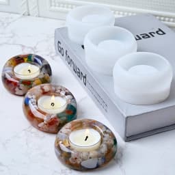 Round Bubble Candle Holder Silicone Mold DIY Irregular Tealight Candlestick Ornaments Making Plaster Concrete Resin Craft Molds