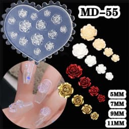 SNASAN Tiny Flower Heart Dolphin Gemstone Beauty Nail Art Resin Silicone Mould DIY Handmade Tool Small Beads Resin Silicone Mold