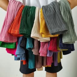 Miyake Pleated Radish Pants Women's Loose Thin Harem Pants Pleated Calf Solid Color Versatile Simple Oversized with Elasticity