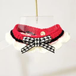 Cute Pet Cat Saliva Towel Hand-knitted Adjustable Kitten Cat Puppy Bow-knot Collar Pet Cat Decorative Collar Kitten Accessories