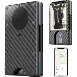 Smart Metal Wallet with Built-in Find My Tracker (iOS Only) RFID Blocking 12 Card Capacity Removable Cash Clip