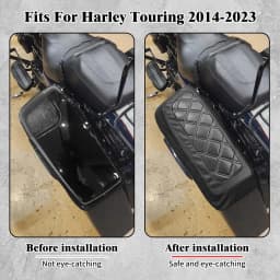 Motorcycle Hard Saddlebag Lid Cover Hard Side Bag Waterproof for Harley Road King Street Glide CVO Electra Glide FLHR 14-2024