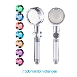 ZhangJi New Propeller Driven Shower Head with Stop Button and Cotton Filter Turbocharged High Pressure Handheld Shower Nozzle